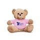 aerial view a pink 7 plush bear with t - shirt, image 1 of 5