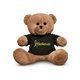 aerial view a black 8.5 plush bear with t - shirt, image 1 of 5