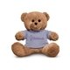 aerial view a gray 8.5 plush bear with t - shirt, image 1 of 5