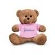 aerial view a pink 8.5 plush bear with t - shirt, image 1 of 5