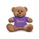 aerial view a purple 8.5 plush bear with t - shirt, image 1 of 5