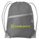 aerial view a gray cool gray 11 daypack - rpet drawstring backpack, image 1 of 3