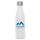 aerial view a white ibiza recycled - 22 oz single - wall stainless water bottle - colorjet, image 1 of 2
