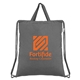 aerial view a gray 425 palma - 5 oz recycled cotton drawstring bag, image 1 of 2