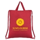 aerial view a red 194 palma - 5 oz recycled cotton drawstring bag, image 1 of 2