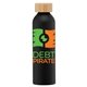 aerial view a black eden - 20 oz aluminum water bottle with bamboo lid - colorjet, image 1 of 2