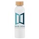 aerial view a white eden - 20 oz aluminum water bottle with bamboo lid - colorjet, image 1 of 2