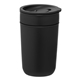 aerial view a black danube - 12 oz ceramic tumbler with recycled plastic exterior lid, image 1 of 2