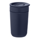 aerial view a navy 534 danube - 12 oz ceramic tumbler with recycled plastic exterior lid, image 1 of 2