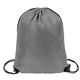 aerial view a gray 210d drawstring backpack, image 1 of 2