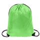 aerial view a lime green 210d drawstring backpack, image 1 of 2