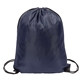 aerial view a navy blue 210d drawstring backpack, image 1 of 2