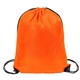 aerial view a orange 210d drawstring backpack, image 1 of 2