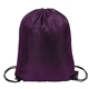 aerial view a plum purple 210d drawstring backpack, image 1 of 2