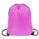 aerial view a pink 210d drawstring backpack, image 1 of 2