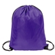 aerial view a purple 210d drawstring backpack, image 1 of 2