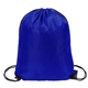 aerial view a royal blue 210d drawstring backpack, image 1 of 2