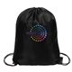 a black jumbo polyester drawstring bag