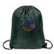 a forest green jumbo polyester drawstring bag
