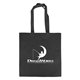 aerial view a black economy non - woven tote, image 1 of 2