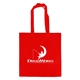 aerial view a red economy non - woven tote, image 1 of 2