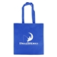 aerial view a royal blue economy non - woven tote, image 1 of 2