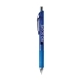 a blue/silver with blue ink pentel energel deluxe rtx needle tip retractable liquid gel pen (medium)