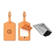 a orange pms 158 toscano leather luggage tag set
