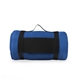 aerial view a blue pms 661 dakota fleece blanket, image 1 of 3