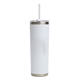 aerial view a white 20 oz sleek tumbler, image 1 of 4
