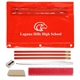 aerial view a translucent red academic school kit - blank contents, image 1 of 3