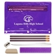 aerial view a translucent purple academic school kit - blank contents, image 1 of 3