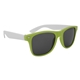 aerial view a lime green with white full color colorblock malibu sunglasses, image 1 of 4