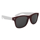 aerial view a maroon with white full color colorblock malibu sunglasses, image 1 of 4