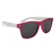 aerial view a pink with white full color colorblock malibu sunglasses, image 1 of 4