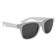 aerial view a silver with white full color colorblock malibu sunglasses, image 1 of 4