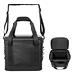 aerial view a black intrepid water resistant 18- can cooler bag, image 1 of 2