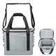 aerial view a gray intrepid water resistant 18- can cooler bag, image 1 of 2