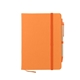 aerial view a orange journal notebook with sticky notes flags, image 1 of 4