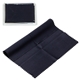 aerial view a black 6 x 6 220gsm microfiber cleaning cloth in clear pvc case, image 1 of 2