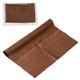 aerial view a brown 6 x 6 220gsm microfiber cleaning cloth in clear pvc case, image 1 of 2