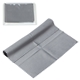 aerial view a cool gray 6 x 6 220gsm microfiber cleaning cloth in clear pvc case, image 1 of 2