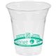 aerial view a clear 12 oz compostable pla cup - eco branded, image 1 of 2