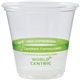 aerial view a clear 3 oz compostable pla sampling cup - eco branded, image 1 of 2