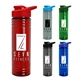 a group of 24 oz slim fit upcycle rpet bottles with drink - thru lid