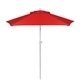 a white frame & red canopy 7 colored steel market