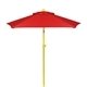 a yellow frame & red canopy 7 colored steel market