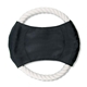 aerial view a black durable play rope pet toy, image 1 of 2