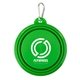 aerial view a green top tail collapsible pet bowl, image 1 of 4