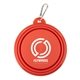 aerial view a red top tail collapsible pet bowl, image 1 of 4